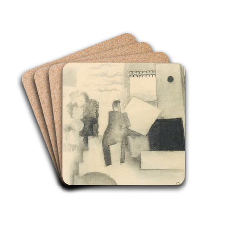 Sans Titre by Roger de La Fresnaye Drink Coasters - set of 4 Sans Titre by Roger de La Fresnaye Drink Coasters - set of 4