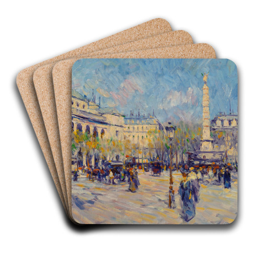 Fontaine du Palmier, Place du Chtelet, Paris by Elie Anatole Pavil Art Drink Coaster set