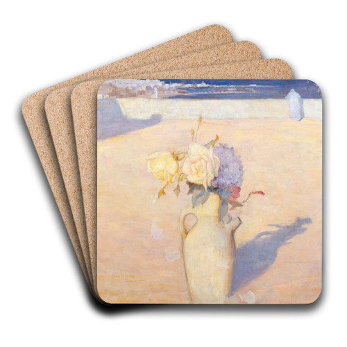 The hot sands, Mustapha, Algiers by Charles Conder Art Drink Coaster set The hot sands, Mustapha, Algiers by Charles Conder Art Drink Coaster set
