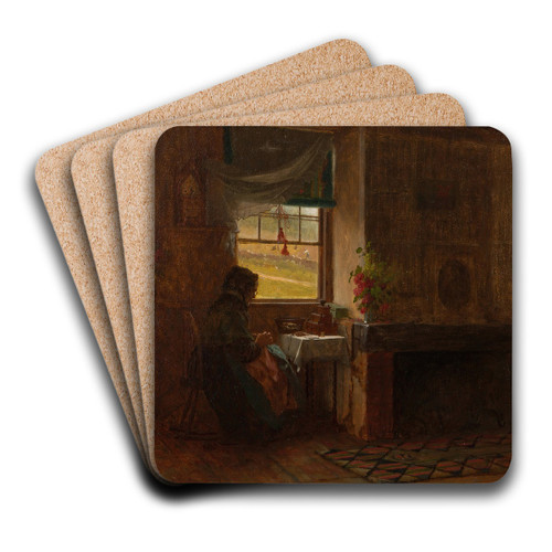 Interior of a Farmhouse in Maine by Eastman Johnson Art Drink Coaster set