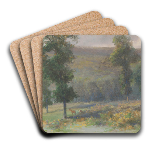 A grove with deer by udovt ordk Art Drink Coaster set