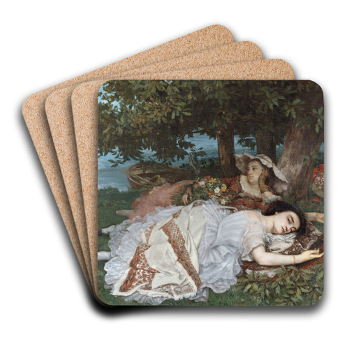 Les demoiselles des bords de la Seine (t) by Gustave Courbet Art Drink Coaster set Les demoiselles des bords de la Seine (t) by Gustave Courbet Art Drink Coaster set