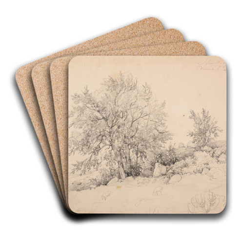 Paysage des Cvennes by Jacques-Raymond Brascassat Art Drink Coaster set