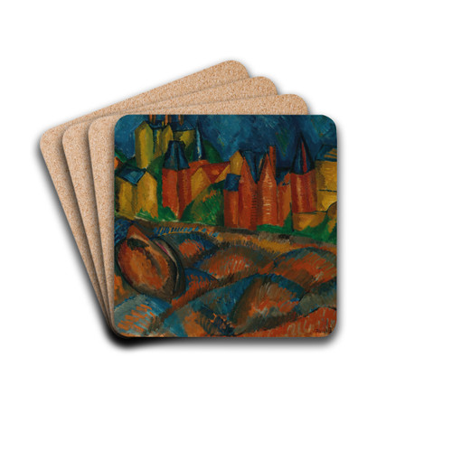 Sainte-Adresse, la plage by Raoul Dufy Drink Coasters - set of 4