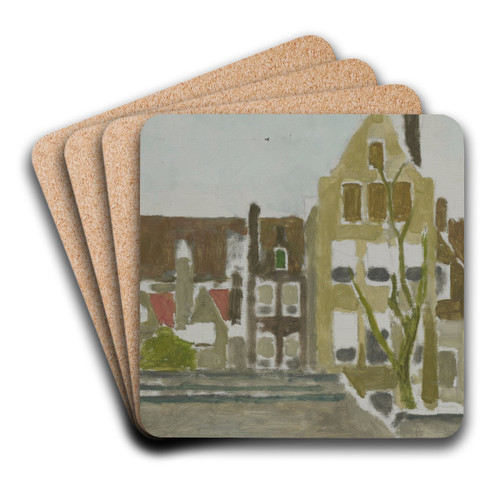 A Group of Houses by George Hendrik Breitner Art Drink Coaster set