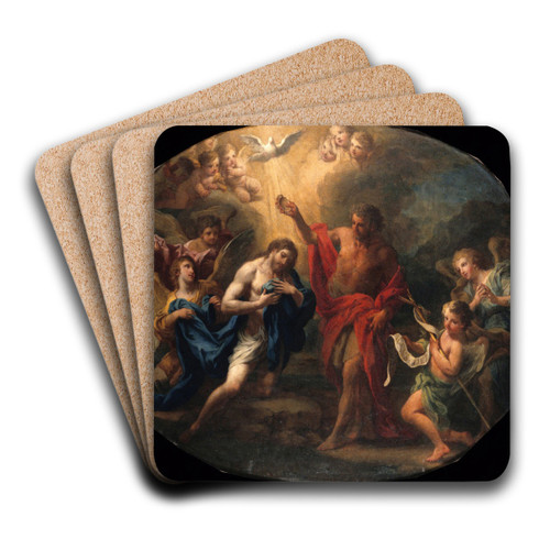 The Baptism of Christ by Sebastiano Conca Art Drink Coaster set