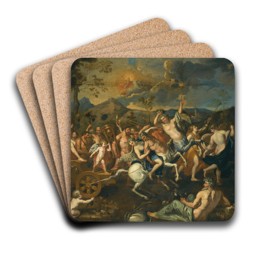 The Triumph Of Bacchus by Follower of Nicolas Poussin Art Drink Coaster set
