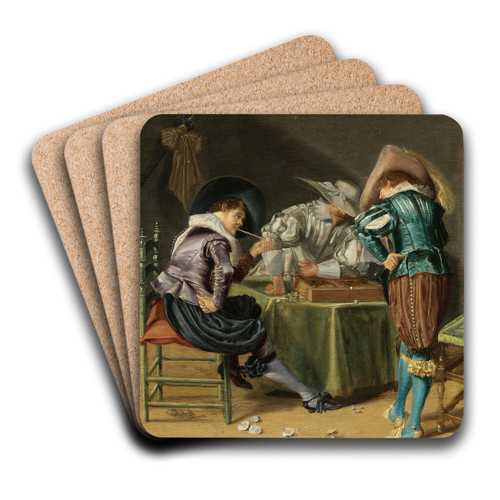 Tric-Trac Players In An Interior by Dirck Hals Art Drink Coaster set Tric-Trac Players In An Interior by Dirck Hals Art Drink Coaster set