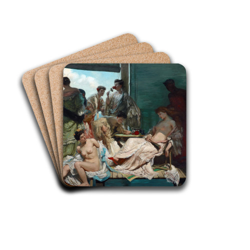 Summer time by Rupert Bunny Drink Coasters - set of 4 Summer time by Rupert Bunny Drink Coasters - set of 4