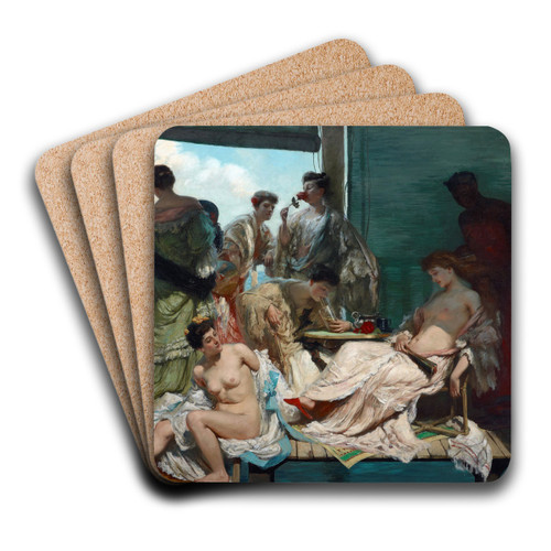 Summer time by Rupert Bunny Art Drink Coaster set Summer time by Rupert Bunny Art Drink Coaster set