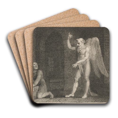 Fable VI. The Miser and Plutus by John Wootton Art Drink Coaster set Fable VI. The Miser and Plutus by John Wootton Art Drink Coaster set