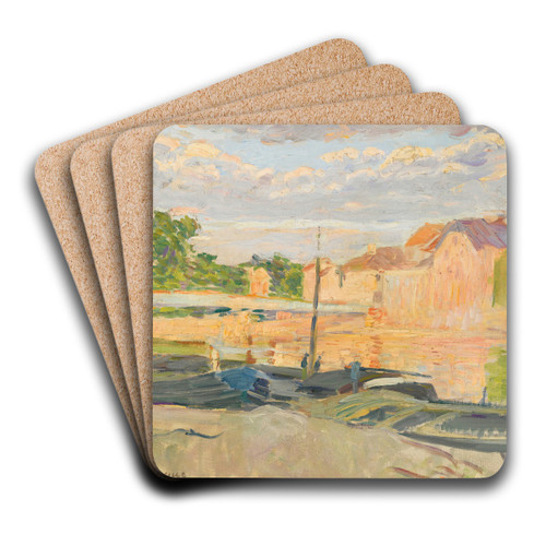 Pniches Au Bord De La Marne by Henri Lebasque Art Drink Coaster set Pniches Au Bord De La Marne by Henri Lebasque Art Drink Coaster set