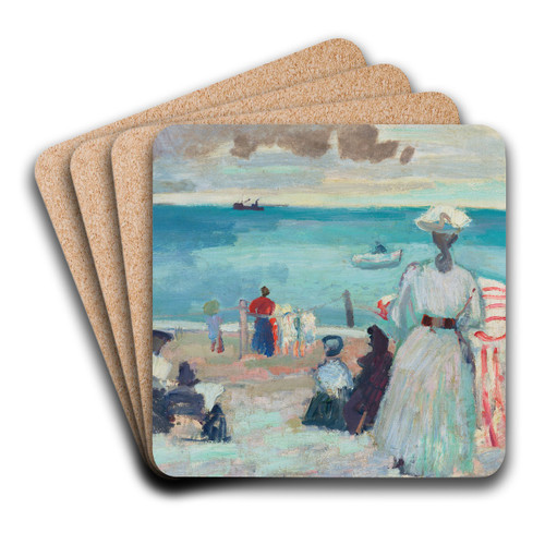 La Plage by Raoul Dufy Art Drink Coaster set