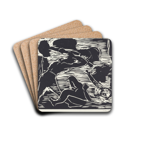 Cain and Abel (Brudermord) by Lovis Corinth Drink Coasters - set of 4