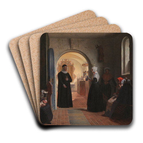 En kones hjtidelige kirkegang efter barselfrd by Christen Dalsgaard Art Drink Coaster set