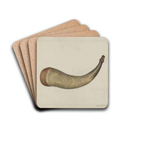 Powder Flask by Annie B. Johnston Drink Coasters - set of 4 Powder Flask by Annie B. Johnston Drink Coasters - set of 4