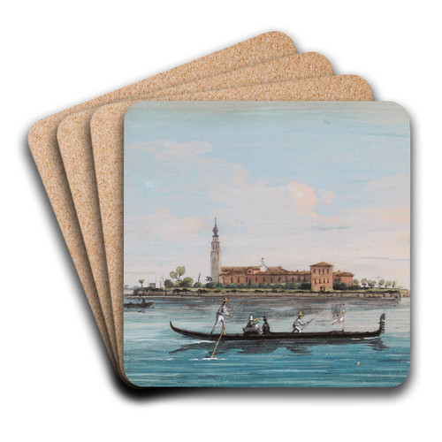 Venice, View of San Lazzaro degli Armeni by Giuseppe Bernardino Bison Art Drink Coaster set