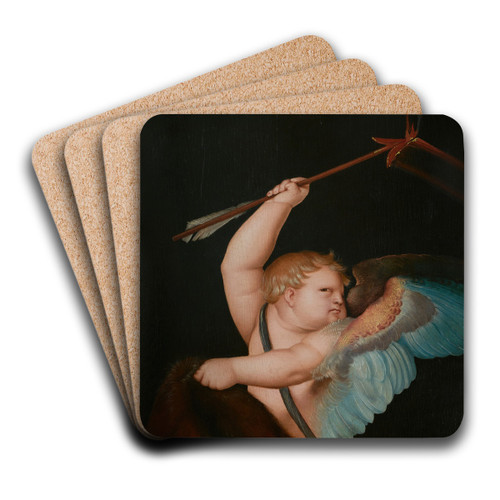 Cupid with the Flaming Arrow by Hans Baldung Art Drink Coaster set