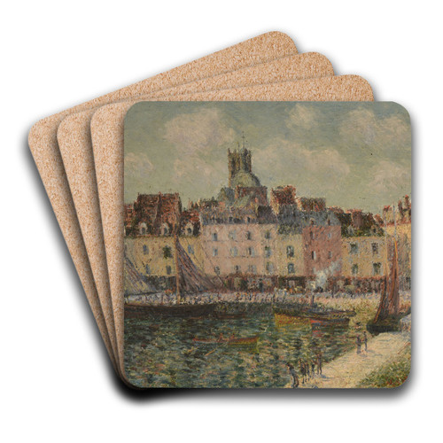 Le Quai Duquesne  Dieppe by Gustave Loiseau Art Drink Coaster set