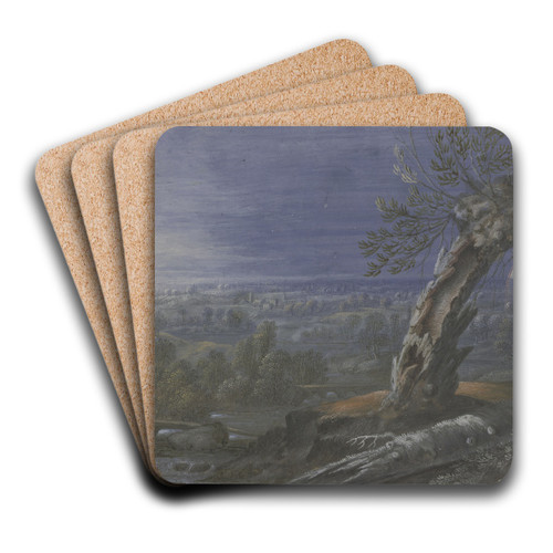 Weite Landschaft mit Regenbogen by JOHANN NIKOLAUS GASSNER Art Drink Coaster set Weite Landschaft mit Regenbogen by JOHANN NIKOLAUS GASSNER Art Drink Coaster set