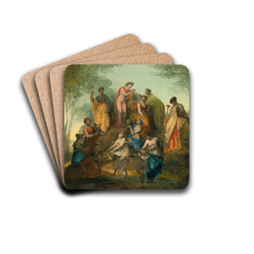Apollo And The Nine Muses On Mount Parnassus by Pierre-Paul Prud'hon Drink Coasters - set of 4 Apollo And The Nine Muses On Mount Parnassus by Pierre-Paul Prud'hon Drink Coasters - set of 4