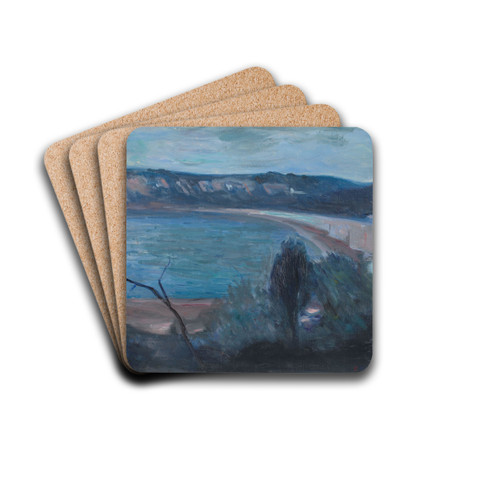 Moonlight by the Mediterranean by Edvard Munch Drink Coasters - set of 4