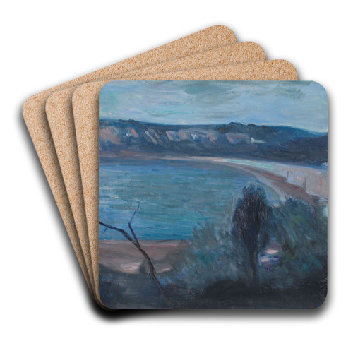 Moonlight by the Mediterranean by Edvard Munch Art Drink Coaster set