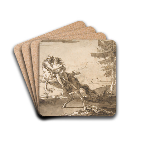 A Centaur Abducting a Nymph by Giovanni Domenico Tiepolo Drink Coasters - set of 4