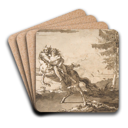 A Centaur Abducting a Nymph by Giovanni Domenico Tiepolo Art Drink Coaster set