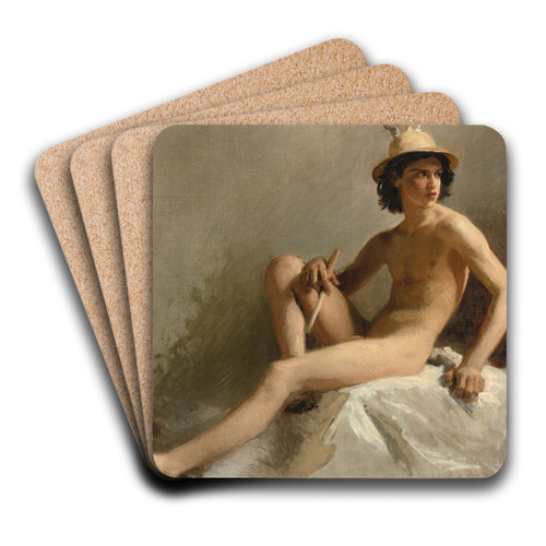Study For Mercury by Isidore Pils Art Drink Coaster set Study For Mercury by Isidore Pils Art Drink Coaster set