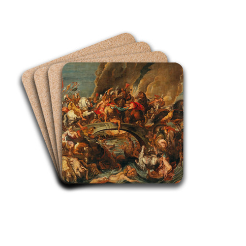 The Battle Of The Amazons by Follower of Peter Paul Rubens Drink Coasters - set of 4