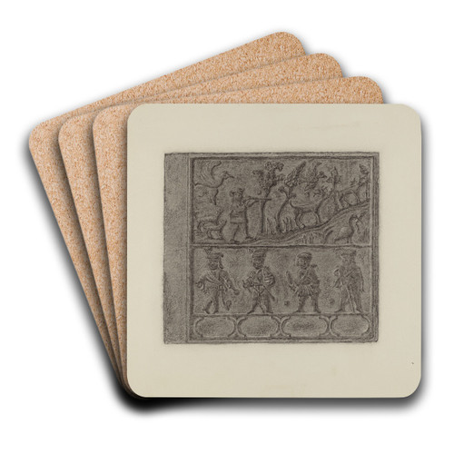 Pa. German Stove Plate by Elmer G. Anderson Art Drink Coaster set