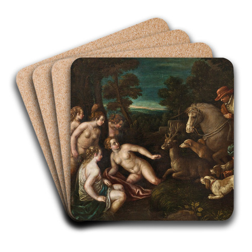 Diana and Actaeon by Leandro Bassano Art Drink Coaster set
