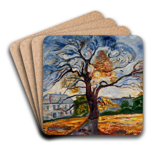 The Oak by Edvard Munch Art Drink Coaster set