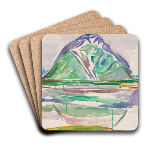 Mountains by Edvard Munch Art Drink Coaster set