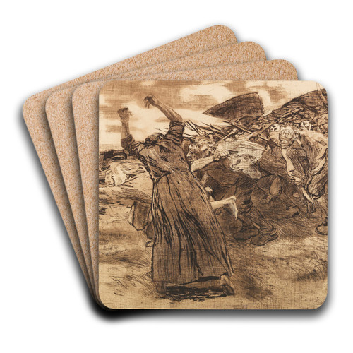 Losbruch by Kthe Kollwitz Art Drink Coaster set Losbruch by Kthe Kollwitz Art Drink Coaster set