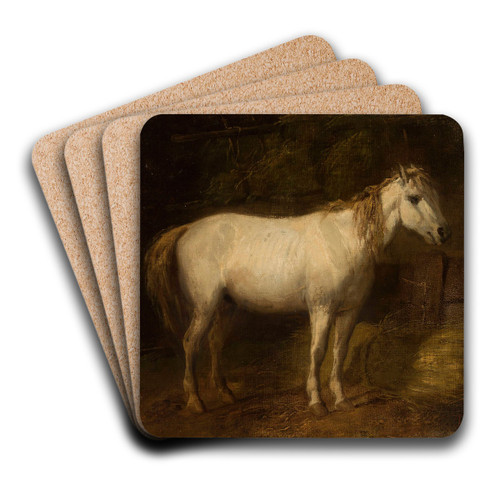 Horse in the stables by Jzef Brodowski Art Drink Coaster set Horse in the stables by Jzef Brodowski Art Drink Coaster set