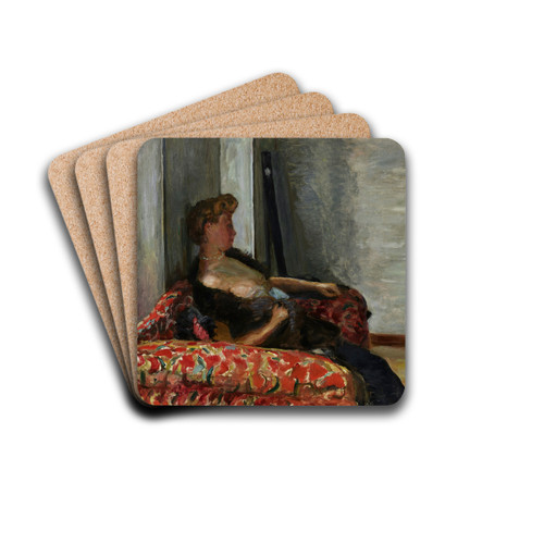 Portrait de femme by Pierre Bonnard Drink Coasters - set of 4