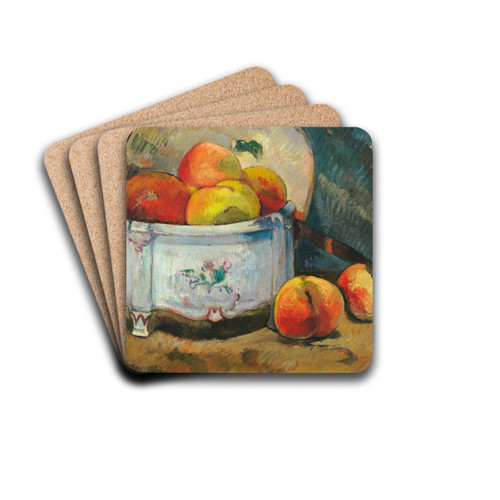 Still Life with Peaches by Paul Gauguin Drink Coasters - set of 4