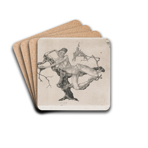 Virgin (Dreaming) by Paul Klee Drink Coasters - set of 4