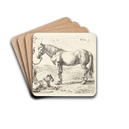 En hest og en hund by Pieter van Laer Drink Coasters - set of 4