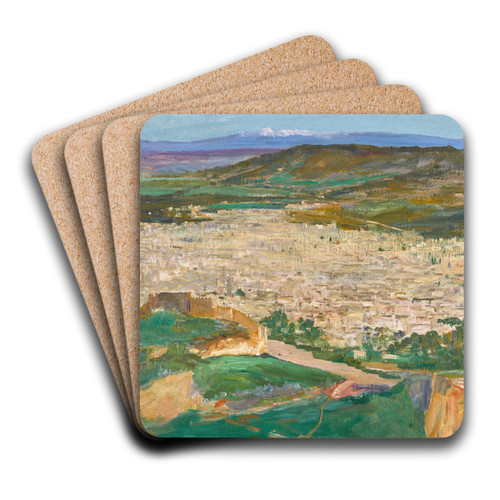 A View of Fez by Sir John Lavery Art Drink Coaster set A View of Fez by Sir John Lavery Art Drink Coaster set