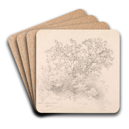 Lvtrr, Elstad i Gudbrandsdalen by Hans Gude Art Drink Coaster set