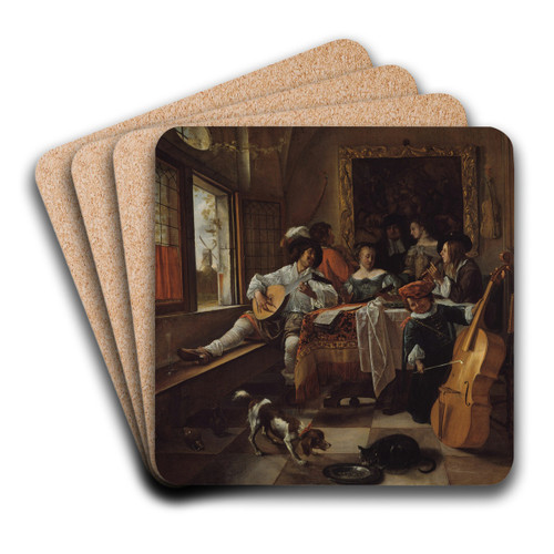 The Family Concert by Jan Steen Art Drink Coaster set