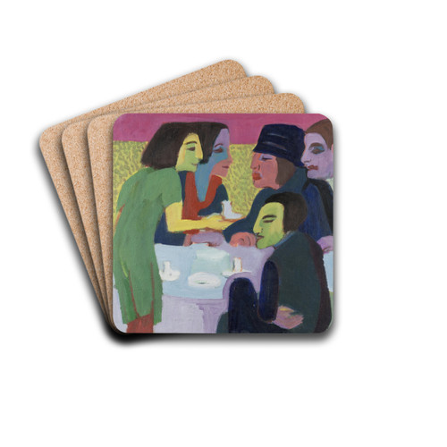 Scene at a Caf by Ernst Ludwig Kirchner Drink Coasters - set of 4
