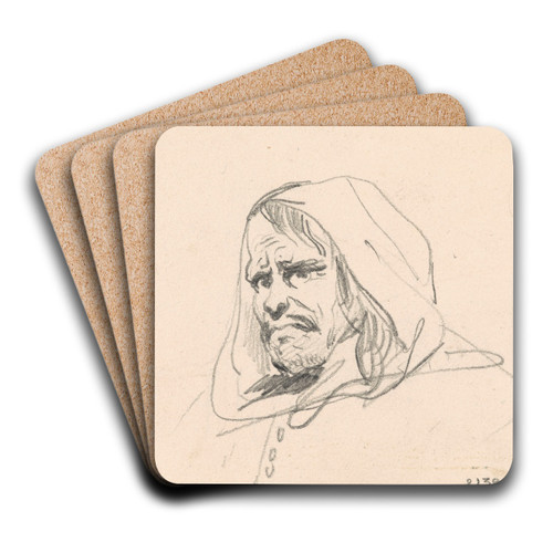 Head of a Monk by Nicaise De Keyser Art Drink Coaster set