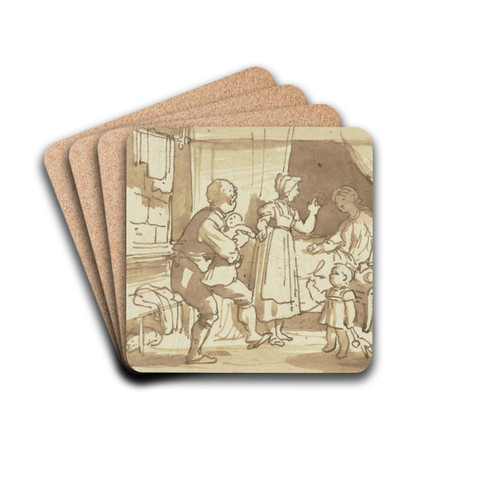 Young family by Eugen Klimsch Drink Coasters - set of 4