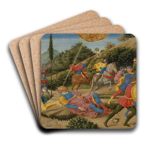 The Conversion of Saint Paul by Benozzo Gozzoli Art Drink Coaster set
