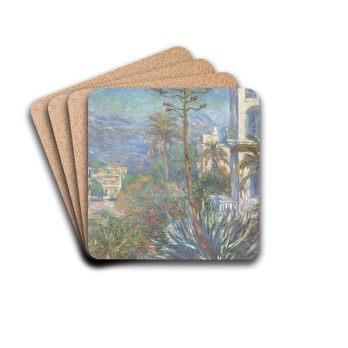 Villas at Bordighera by Claude Monet Drink Coasters - set of 4