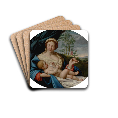 Madonna and Child with the rose by Giovanni Battista Salvi da Sassoferrato Drink Coasters - set of 4
